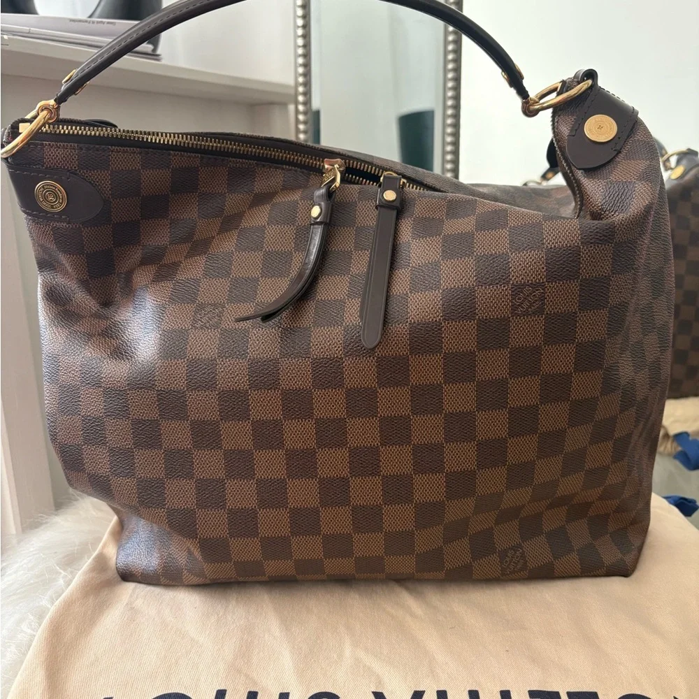 Brown Checkered Women's Bag